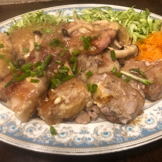 豚バラ肉で厚揚げ巻きおろしポン酢。No.440